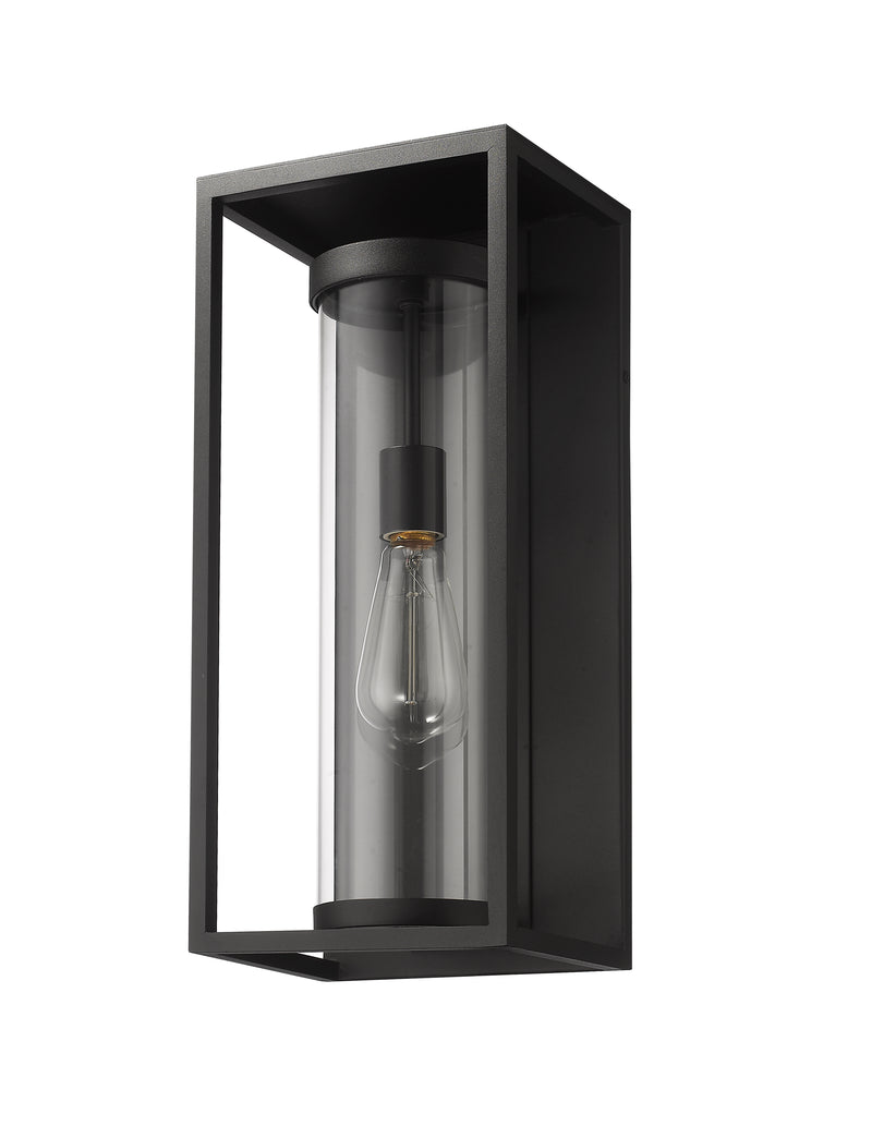 Dunbroch 1 Light 8" Outdoor Wall Light, 18.25" Tall in Black