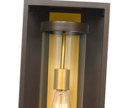 Dunbroch 1 Light 8" Outdoor Wall Light, 18.25" Tall in Deep Bronze + Outdoor Brass