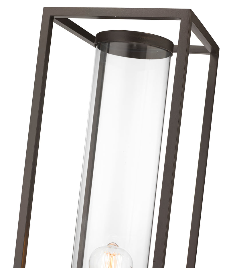 Dunbroch 1 Light 8" Outdoor Post Mount Fixture, 27.75" Tall Lantern in Deep Bronze + Outdoor Brass, Post Top Only, Square Fitter