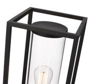 Dunbroch 1 Light 8" Outdoor Post Mount Fixture, 21.75" Tall Lantern in Black, Post Top Only, Round Fitter