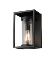 Dunbroch 1 Light 8" Outdoor Wall Light, 13" Tall in Black