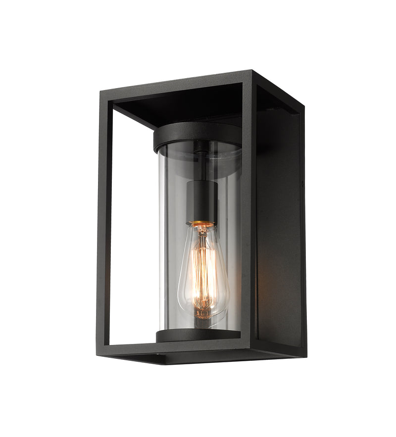 Dunbroch 1 Light 8" Outdoor Wall Light, 13" Tall in Black