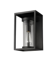 Dunbroch 1 Light 8" Outdoor Wall Light, 13" Tall in Black