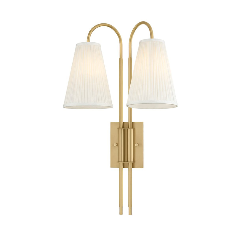 Limoges 2-Light Wall Sconce in Vintage Brass