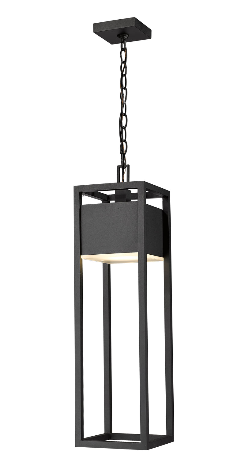 Barwick 1 Light 7" Outdoor Chain Mount Ceiling Fixture in Black