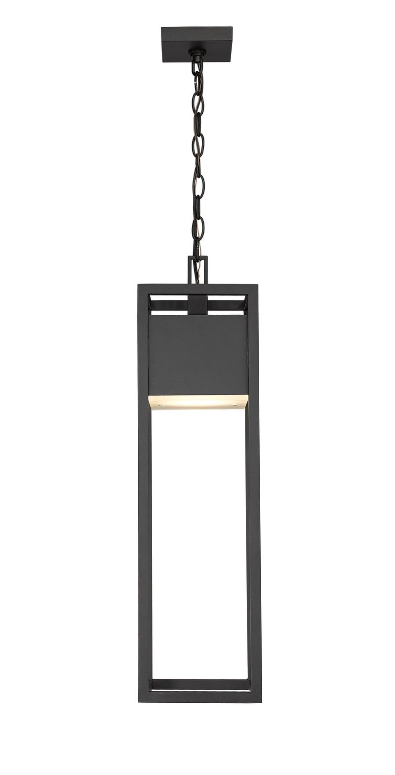 Barwick 1 Light 7" Outdoor Chain Mount Ceiling Fixture in Black