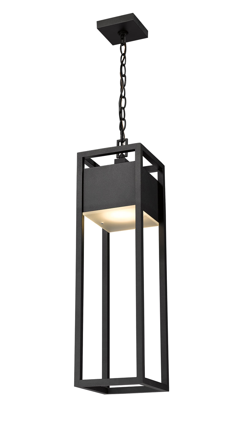Barwick 1 Light 7" Outdoor Chain Mount Ceiling Fixture in Black