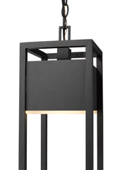Barwick 1 Light 7" Outdoor Chain Mount Ceiling Fixture in Black