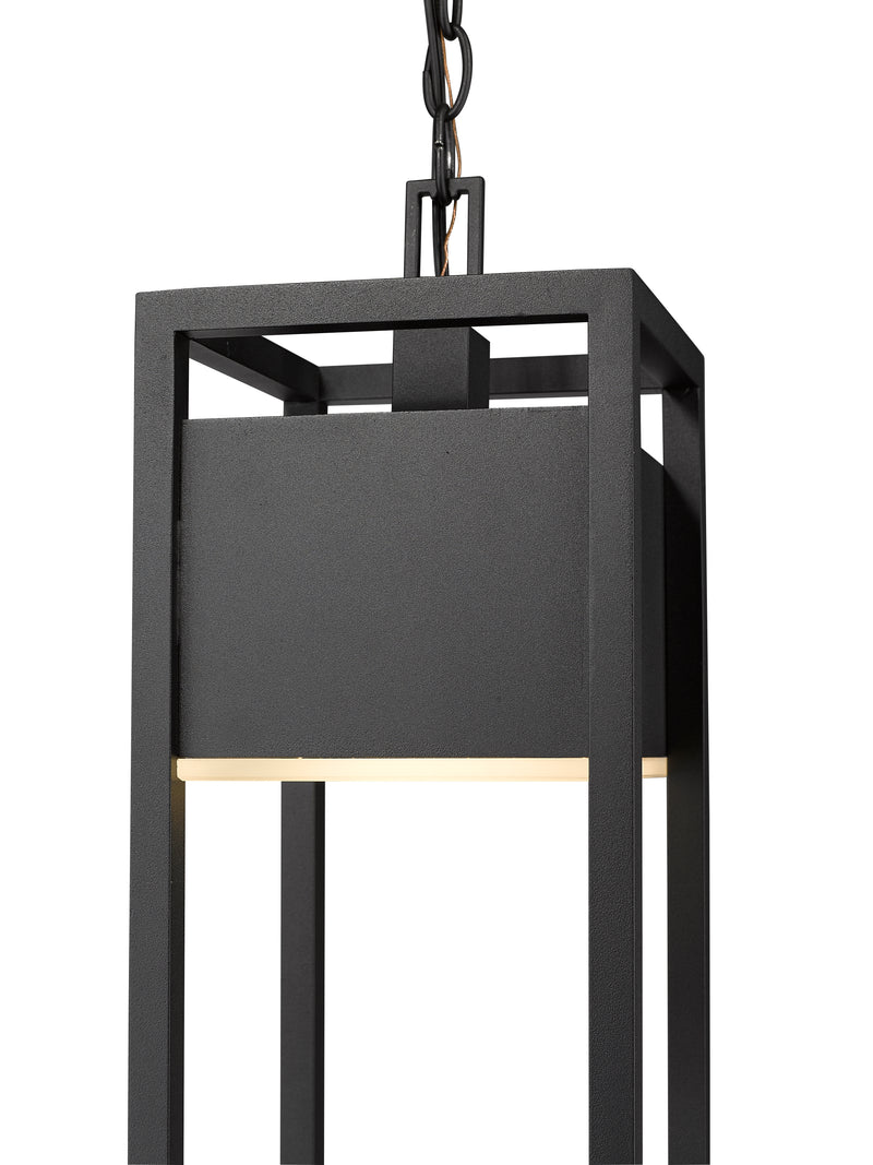 Barwick 1 Light 7" Outdoor Chain Mount Ceiling Fixture in Black