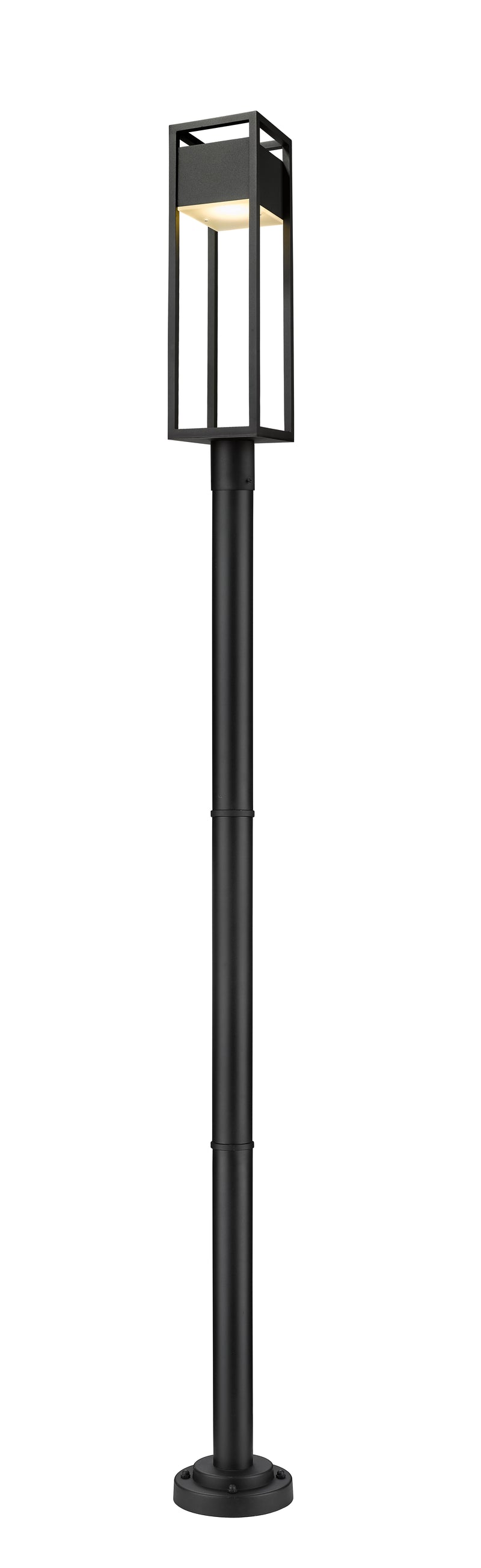 Barwick 1 Light 7" Outdoor Post Mount Fixture in Black, 76" Cast Post, 9" Base