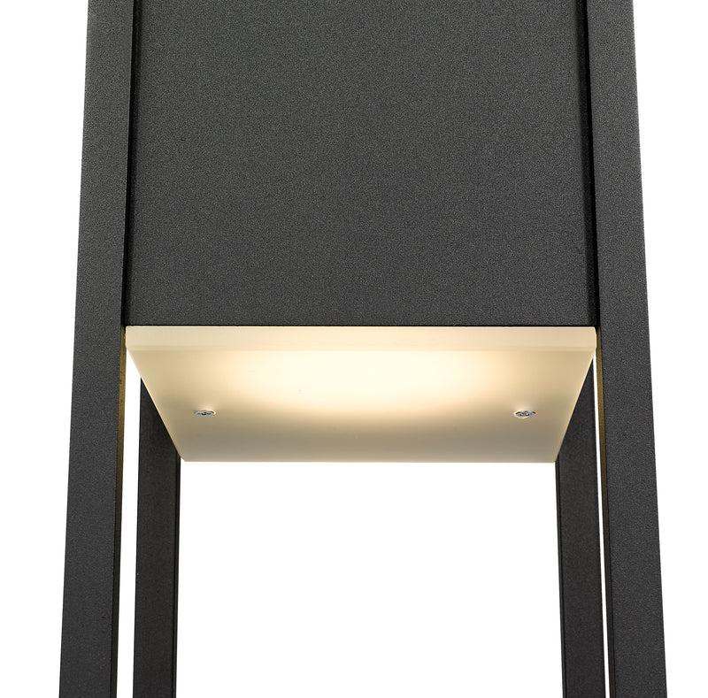 Barwick 1 Light 7" Outdoor Post Mount Fixture in Black, Post Top Only, Round Fitter