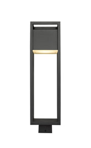 Barwick 1 Light 7" Outdoor Post Mount Fixture in Black, Post Top Only, Square Fitter
