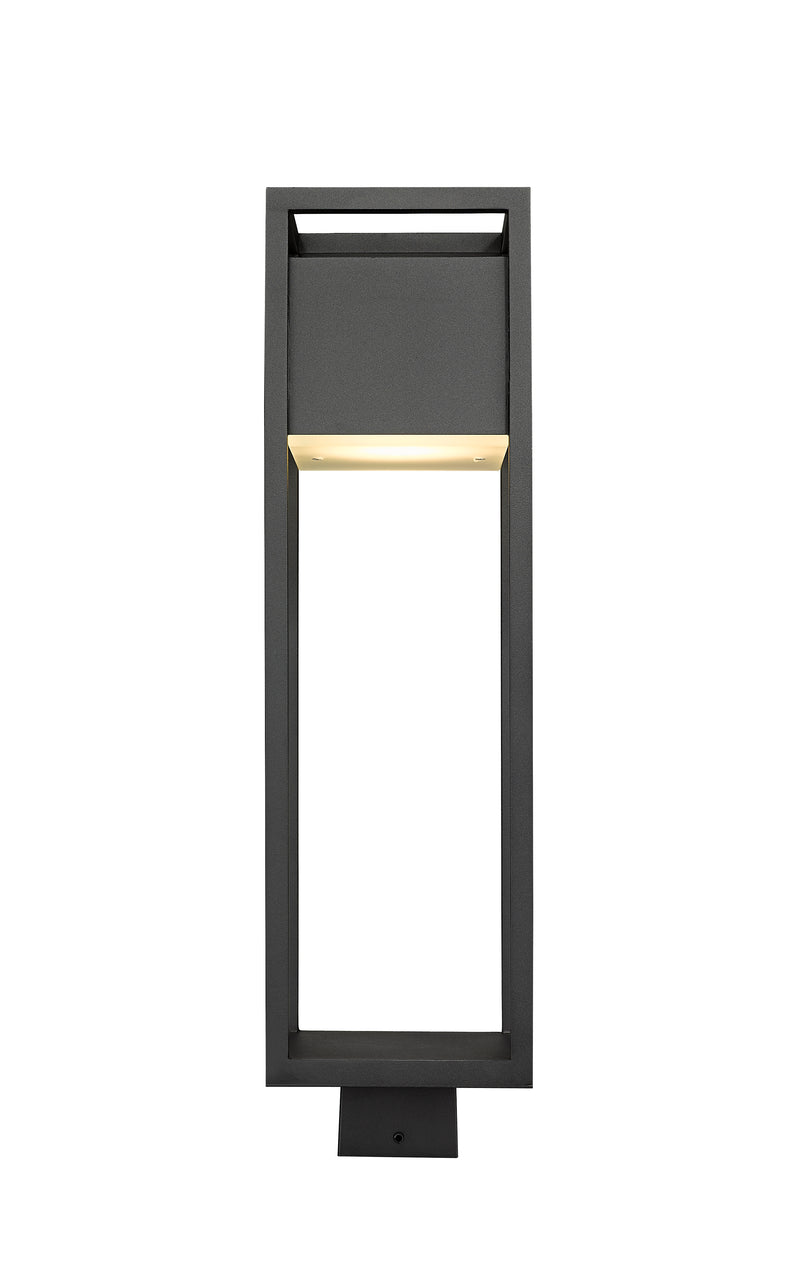 Barwick 1 Light 7" Outdoor Post Mount Fixture in Black, Post Top Only, Square Fitter
