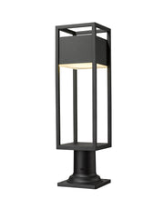 Barwick 1 Light 6.25" Outdoor Post Mount Fixture in Black, Pier Mount, 6" Base