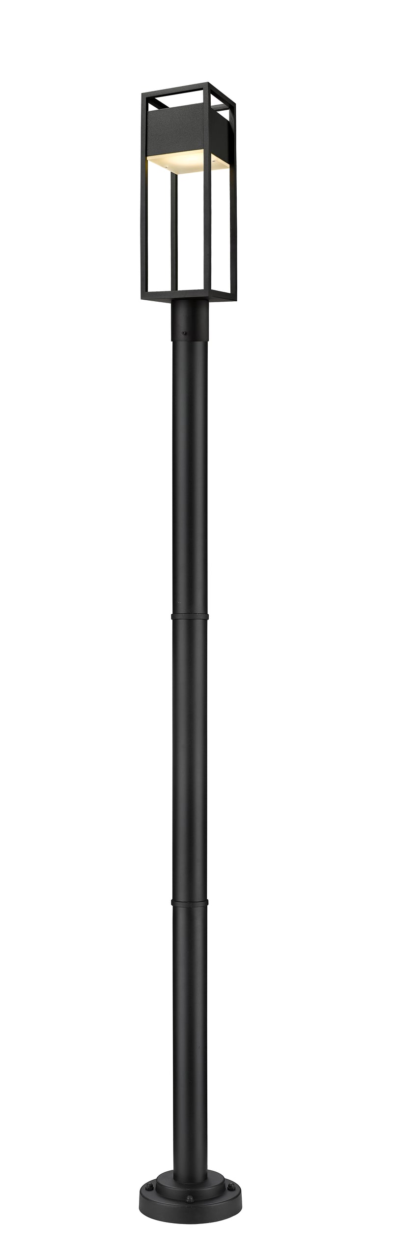 Barwick 1 Light 6.25" Outdoor Post Mount Fixture in Black, 76" Cast Post, 9" Base