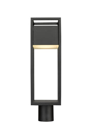 Barwick 1 Light 6.25" Outdoor Post Mount Fixture in Black, Post Top Only, Round Fitter