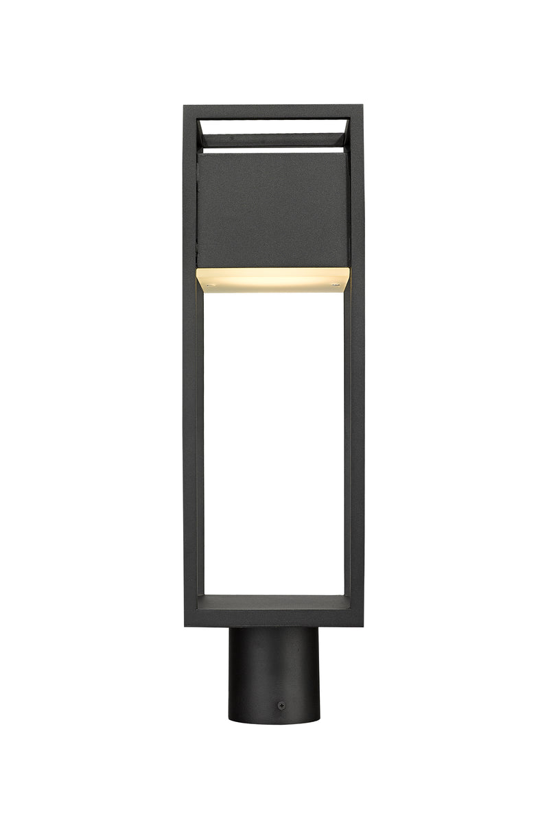 Barwick 1 Light 6.25" Outdoor Post Mount Fixture in Black, Post Top Only, Round Fitter