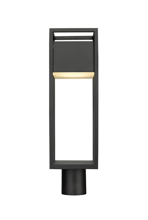 Barwick 1 Light 6.25" Outdoor Post Mount Fixture in Black, Post Top Only, Round Fitter