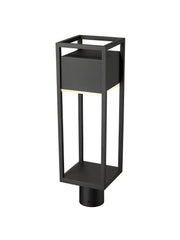Barwick 1 Light 6.25" Outdoor Post Mount Fixture in Black, Post Top Only, Round Fitter
