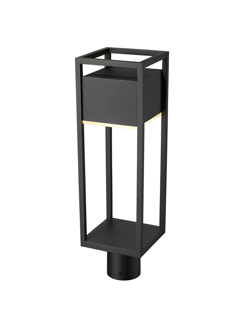 Barwick 1 Light 6.25" Outdoor Post Mount Fixture in Black, Post Top Only, Round Fitter