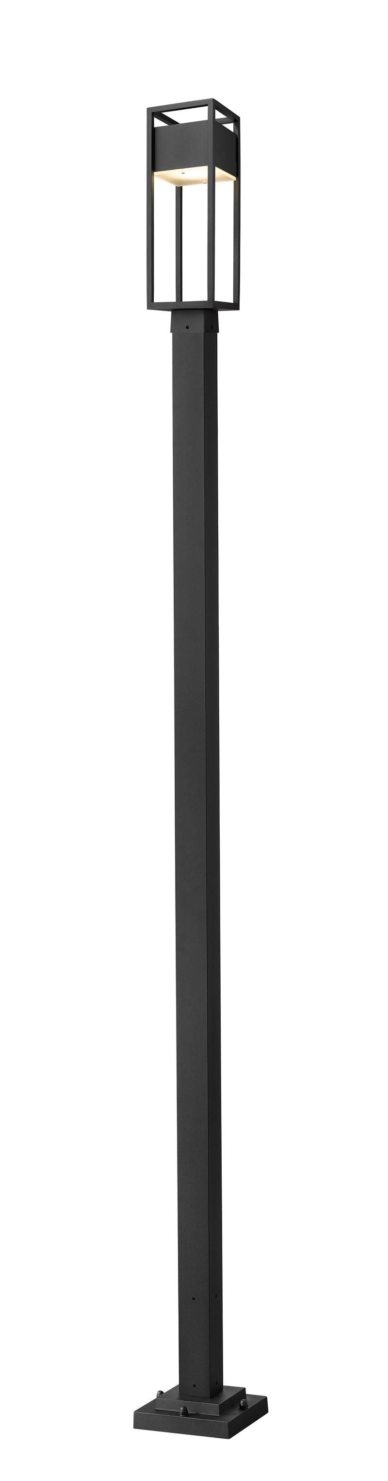 Barwick 1 Light 6.25" Outdoor Post Mount Fixture in Black, 96" Square Post