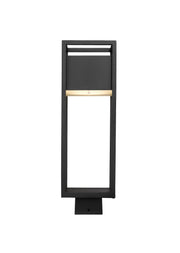 Barwick 1 Light 6.25" Outdoor Post Mount Fixture in Black, Post Top Only, Square Fitter