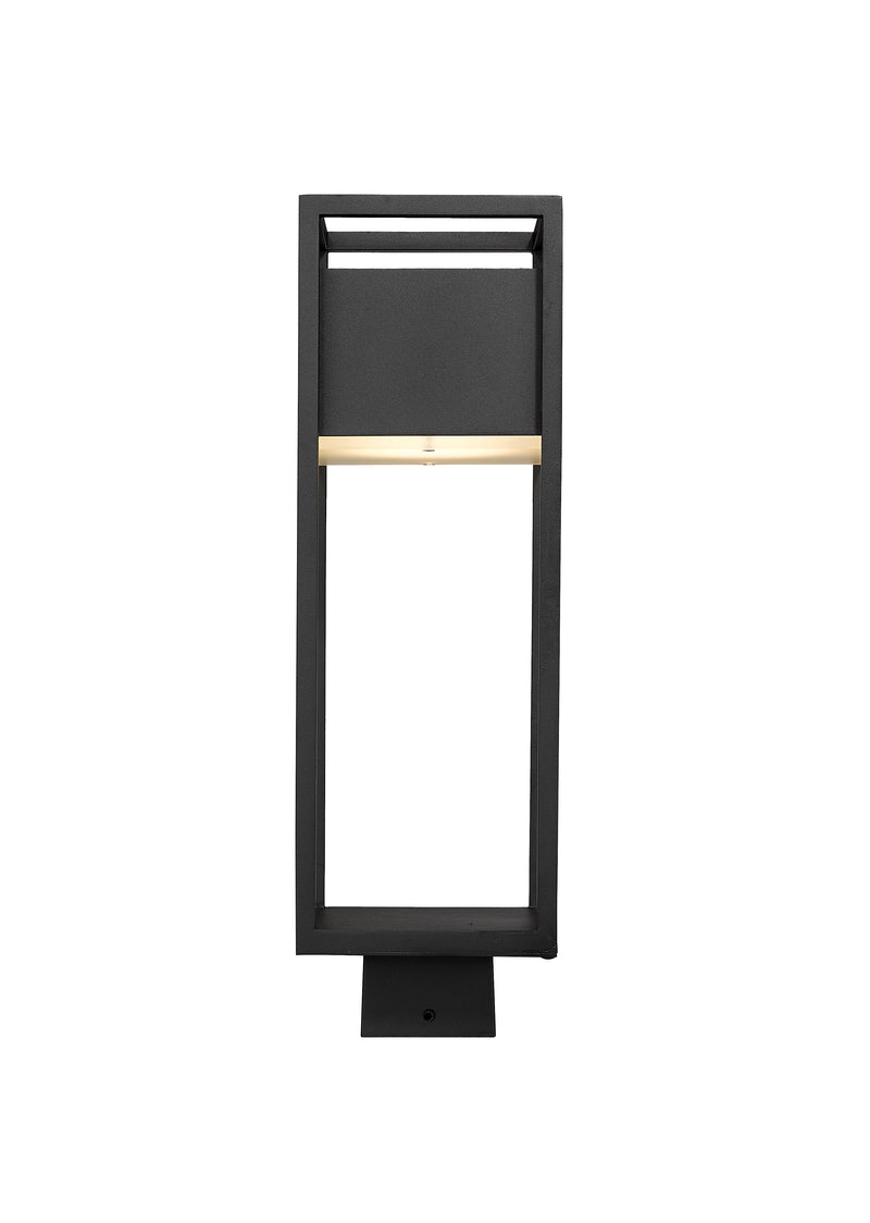 Barwick 1 Light 6.25" Outdoor Post Mount Fixture in Black, Post Top Only, Square Fitter