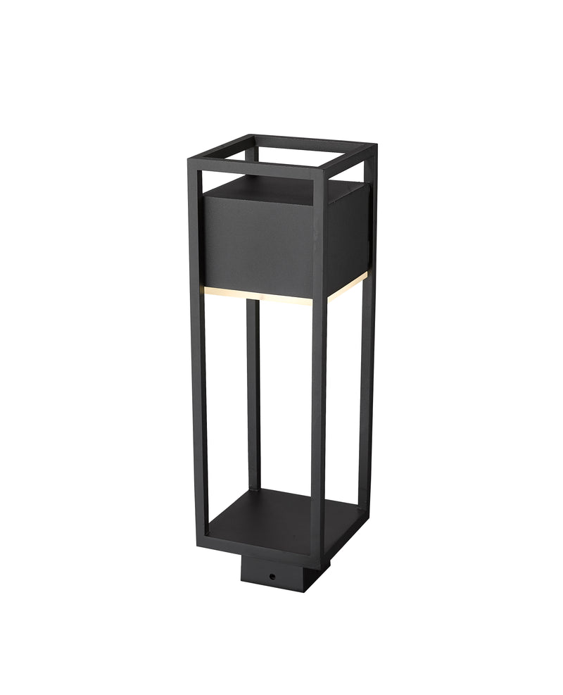 Barwick 1 Light 6.25" Outdoor Post Mount Fixture in Black, Post Top Only, Square Fitter
