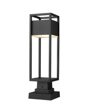 Barwick 1 Light 6.25" Outdoor Post Mount Fixture in Black, Square Pier Mount