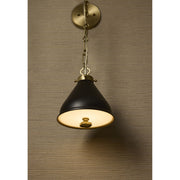 Bonnel 1 Light Wall Sconce in Matte Black / Aged Brass
