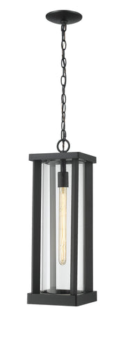 Glenwood 1 Light 7.5" Outdoor Chain Mount Ceiling Fixture in Black