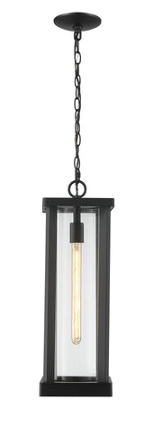 Glenwood 1 Light 7.5" Outdoor Chain Mount Ceiling Fixture in Black