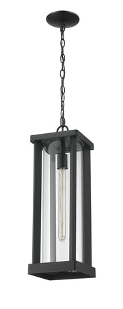 Glenwood 1 Light 7.5" Outdoor Chain Mount Ceiling Fixture in Black