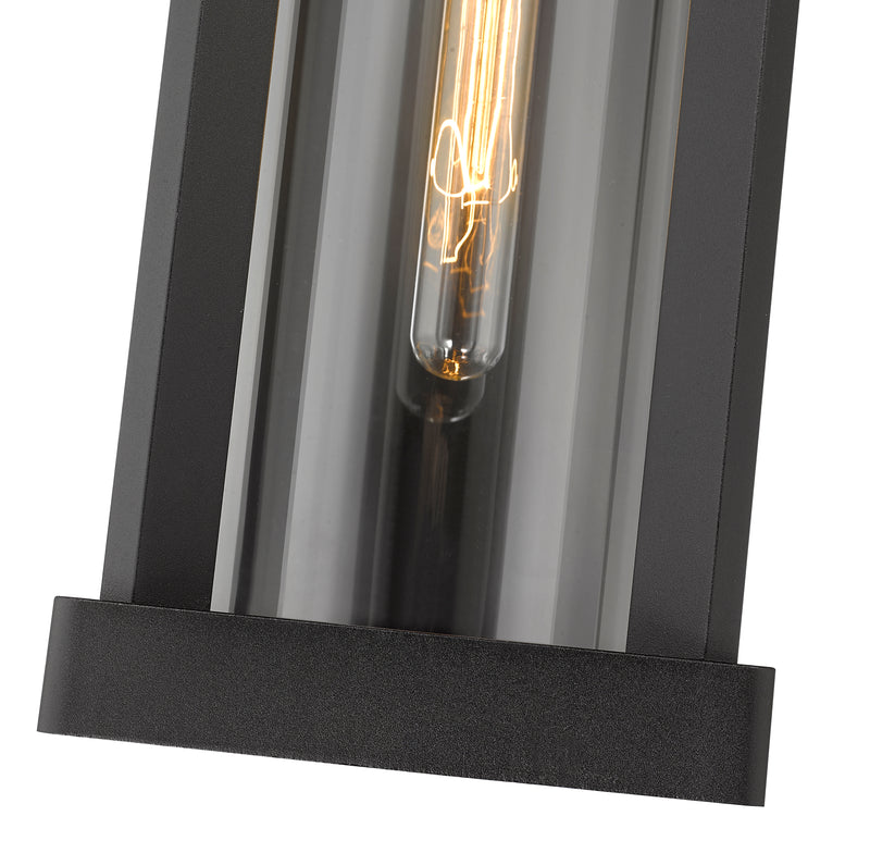 Glenwood 1 Light 7.5" Outdoor Wall Light, 16.75" Tall in Black