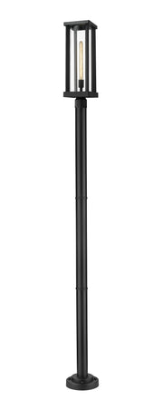 Glenwood 1 Light 7.5" Outdoor Post Mount Fixture in Black, 76" Cast Post, 9" Base