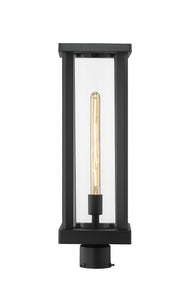 Glenwood 1 Light 7.5" Outdoor Post Mount Fixture in Black, Post Top Only, Round Fitter