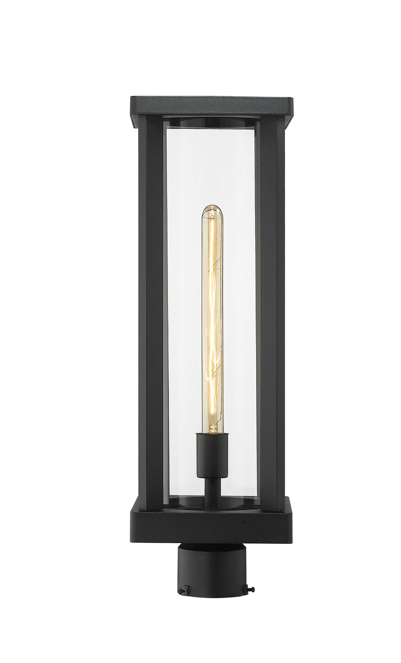 Glenwood 1 Light 7.5" Outdoor Post Mount Fixture in Black, Post Top Only, Round Fitter