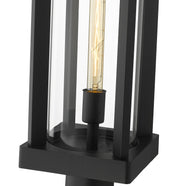 Glenwood 1 Light 7.5" Outdoor Post Mount Fixture in Black, Post Top Only, Round Fitter