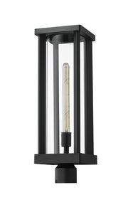 Glenwood 1 Light 7.5" Outdoor Post Mount Fixture in Black, Post Top Only, Round Fitter