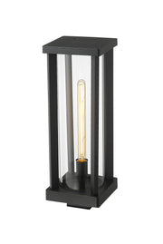 Glenwood 1 Light 7.5" Outdoor Post Mount Fixture in Black, Post Top Only, Square Fitter