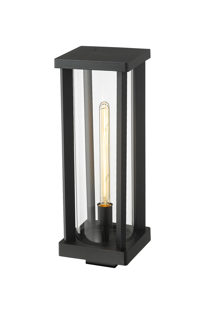 Glenwood 1 Light 7.5" Outdoor Post Mount Fixture in Black, Post Top Only, Square Fitter