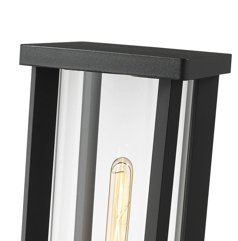 Glenwood 1 Light 7.5" Outdoor Post Mount Fixture in Black, Post Top Only, Square Fitter