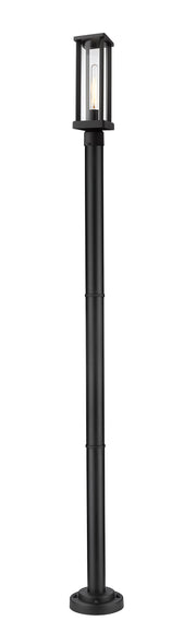 Glenwood 1 Light 5.5" Outdoor Post Mount Fixture in Black, 76" Cast Post, 9" Base
