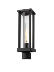 Glenwood 1 Light 5.5" Outdoor Post Mount Fixture in Black, Post Top Only, Round Fitter