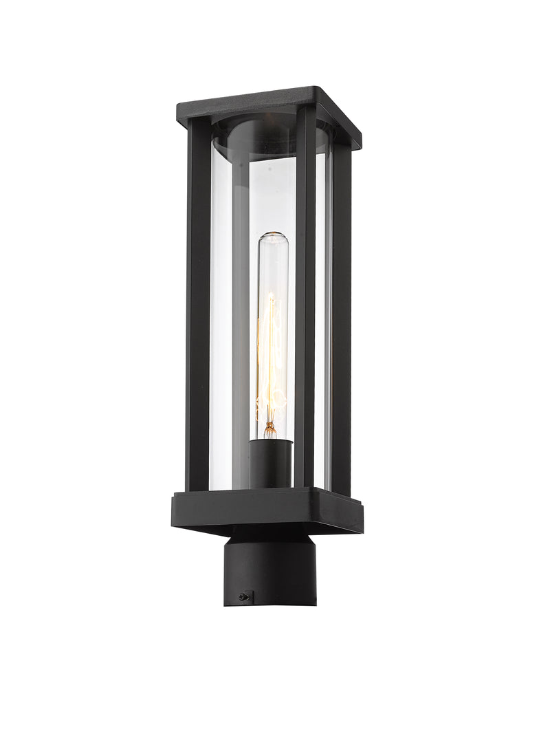 Glenwood 1 Light 5.5" Outdoor Post Mount Fixture in Black, Post Top Only, Round Fitter