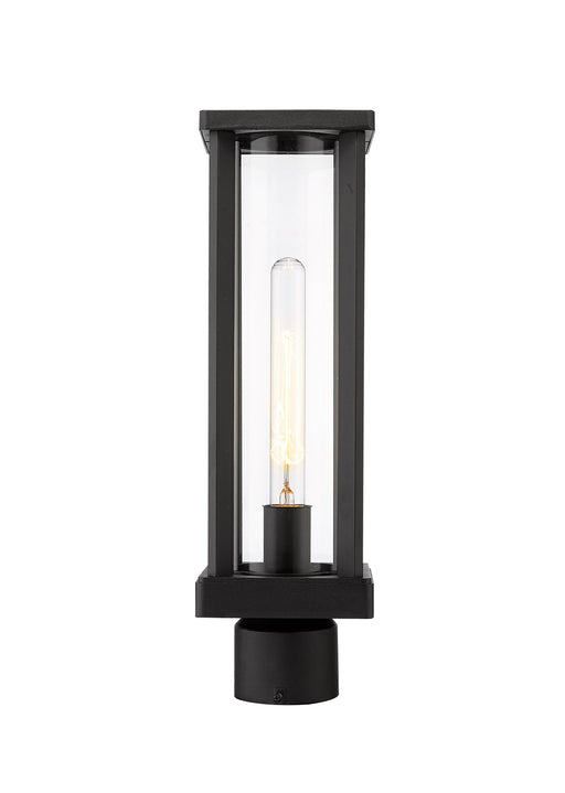 Glenwood 1 Light 5.5" Outdoor Post Mount Fixture in Black, Post Top Only, Round Fitter