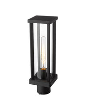 Glenwood 1 Light 5.5" Outdoor Post Mount Fixture in Black, Post Top Only, Round Fitter