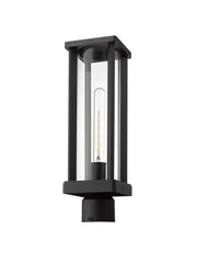 Glenwood 1 Light 5.5" Outdoor Post Mount Fixture in Black, Post Top Only, Round Fitter