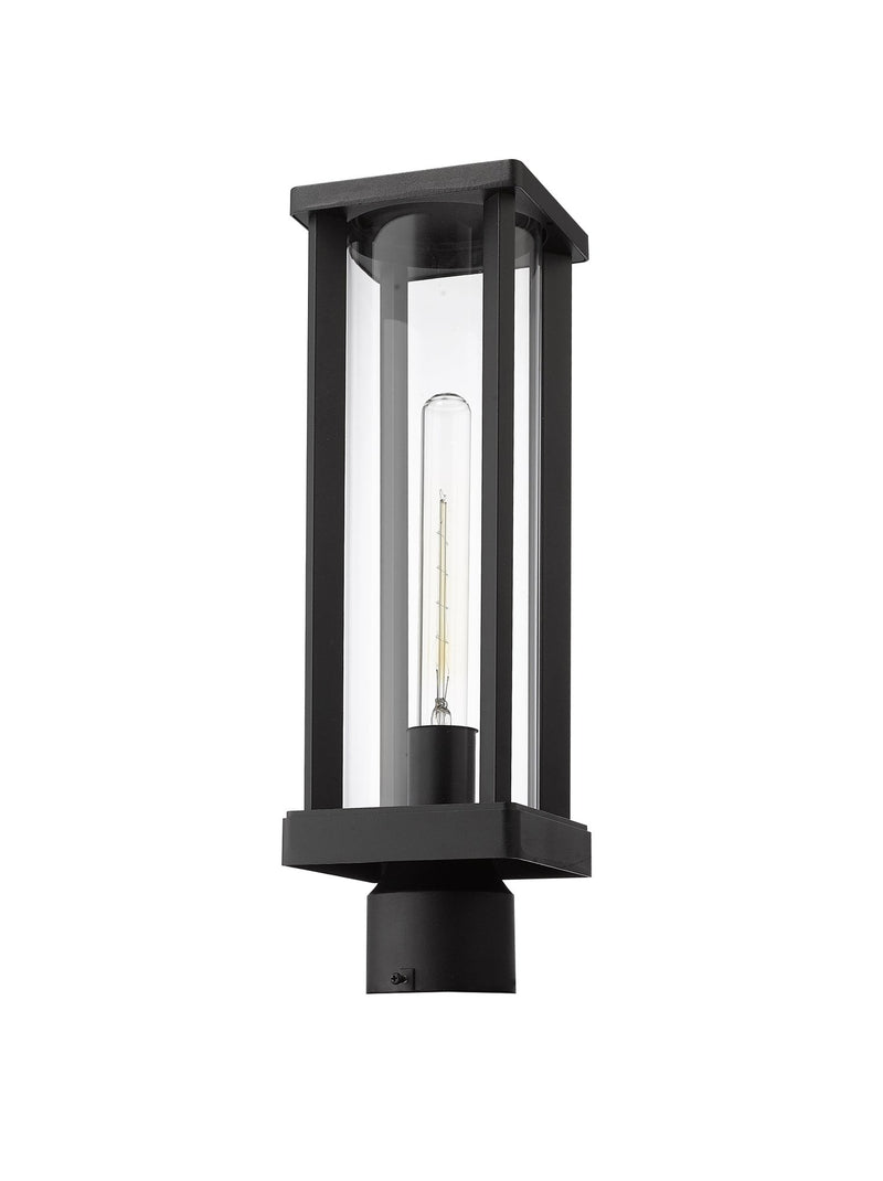 Glenwood 1 Light 5.5" Outdoor Post Mount Fixture in Black, Post Top Only, Round Fitter
