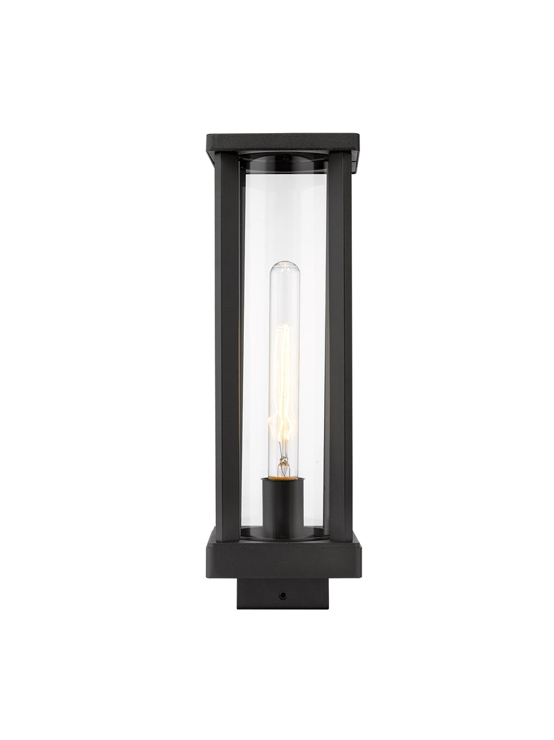Glenwood 1 Light 5.5" Outdoor Post Mount Fixture in Black, Post Top Only, Square Fitter